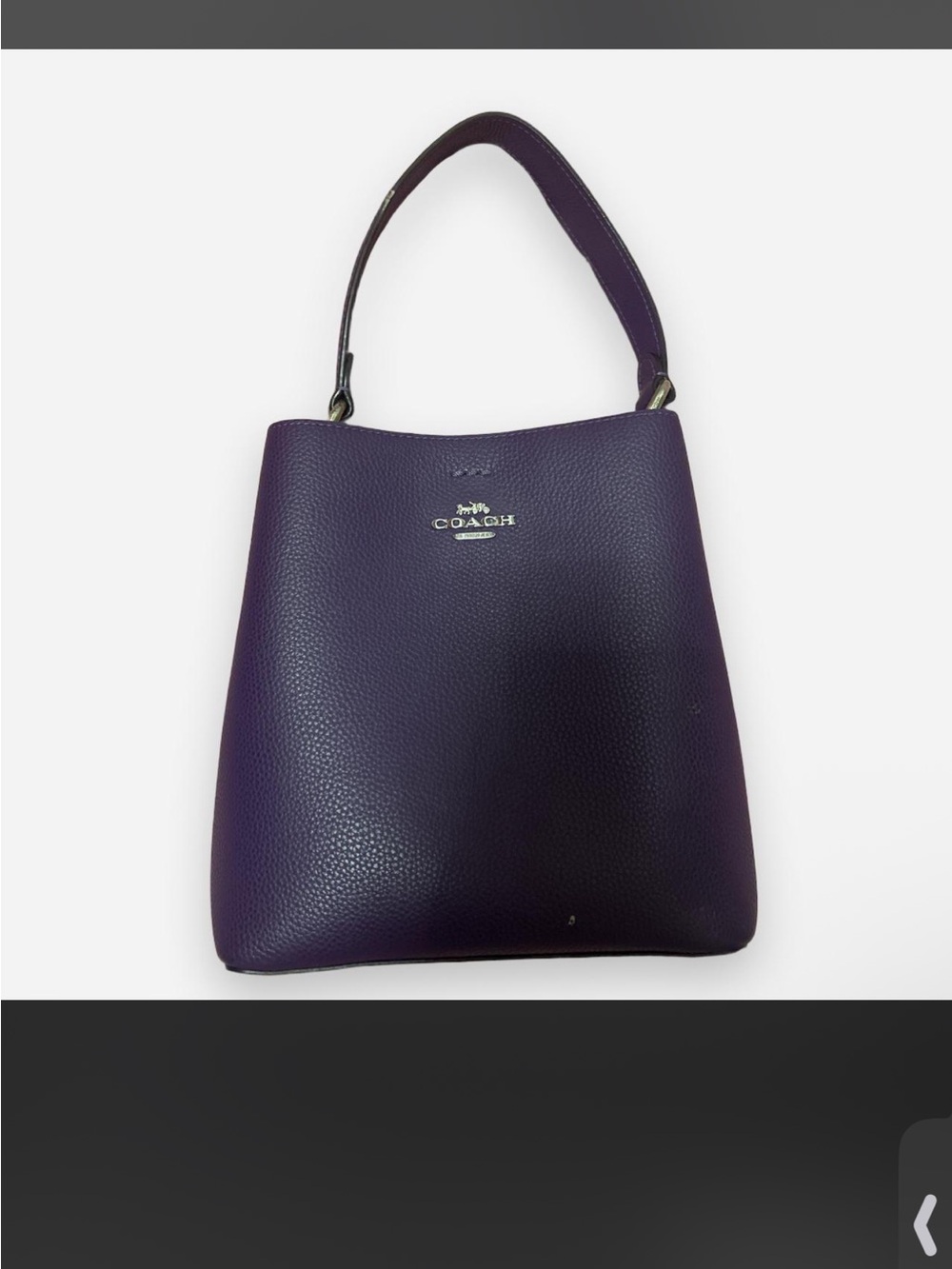 Coach Deep Purple Pebbled Leather Shoulder Bag